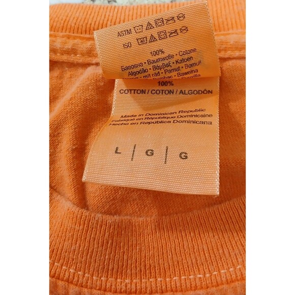 TYBEE ISLAND GEORGIA Original Orange Dyed T-Shirt Turtle Cotton Men's Large EUC - Picture 5 of 5